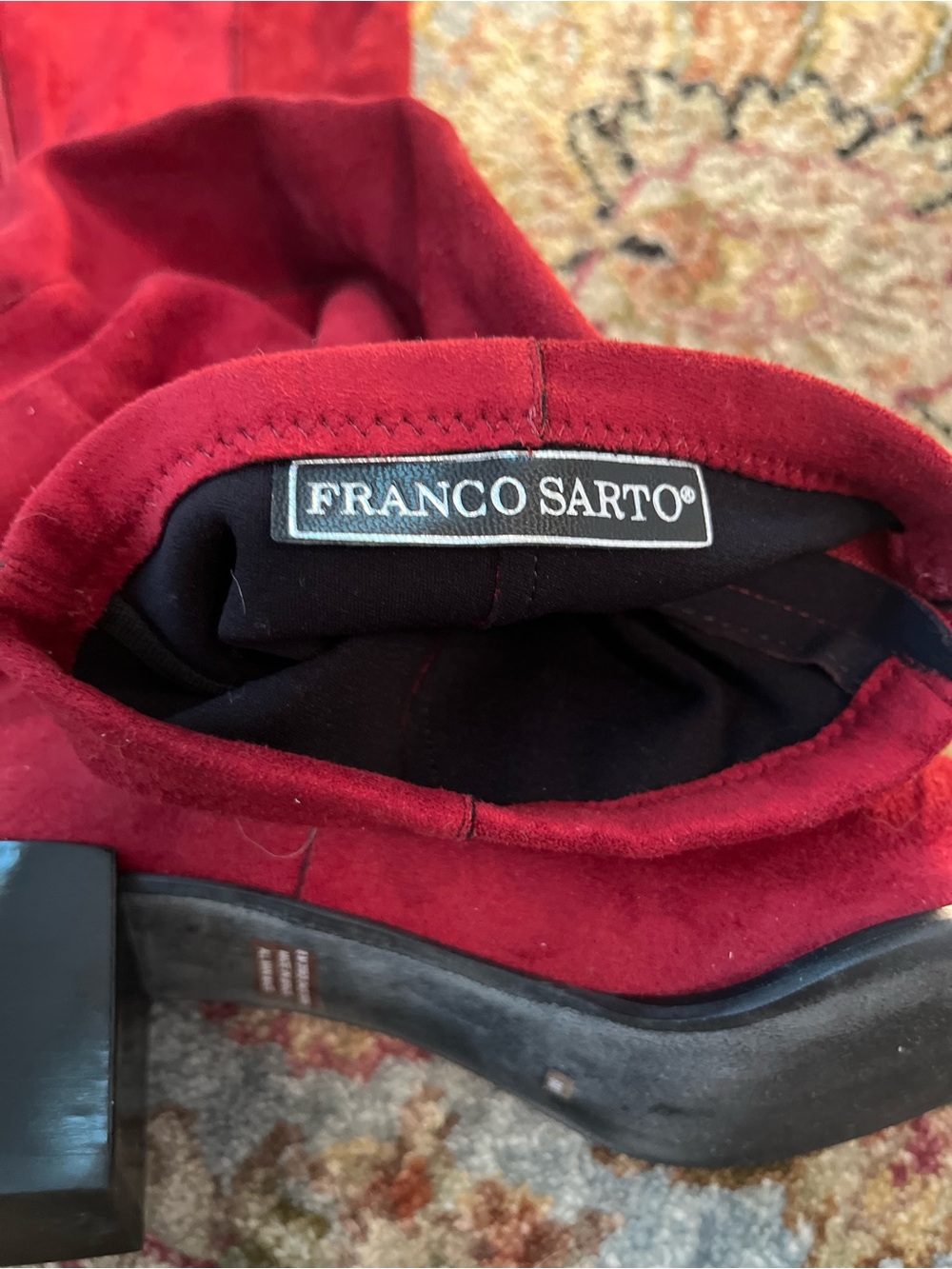 Red Faux Suede Women's Boots by Franco Sarto - Picture 8 of 8